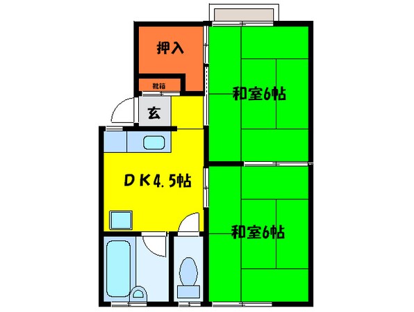 箕面ハニ－ハイツの物件間取画像